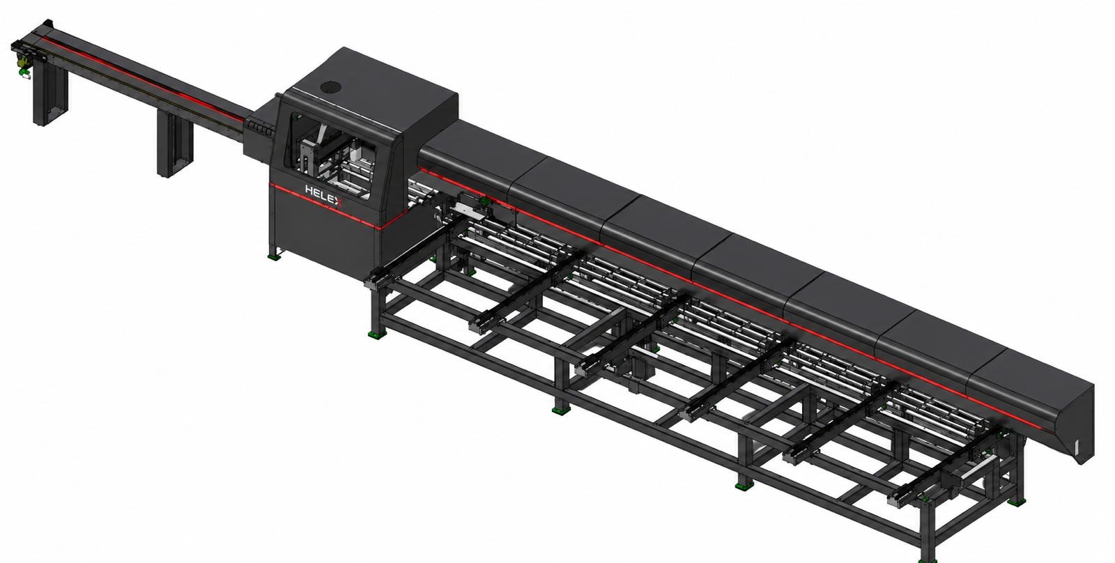 General view of the Push-Feed Optimizing Cross-Cut Saw Line HE 6000 O